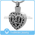 Toujours Dans Mon Coeur Urne En Acier Inoxydable De Haute Qualité Souvenir Bleu Émail Pet Cendres Pendentif Argent Crémation Collier En Gros